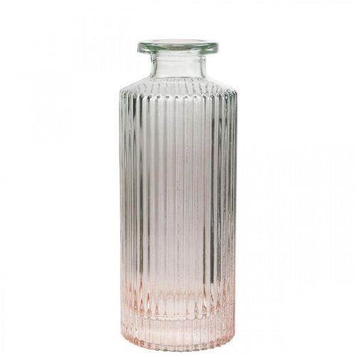 Floristik24 Minivase Glas Deko Flasche Klar Braun Retro Ø5cm H13,5cm