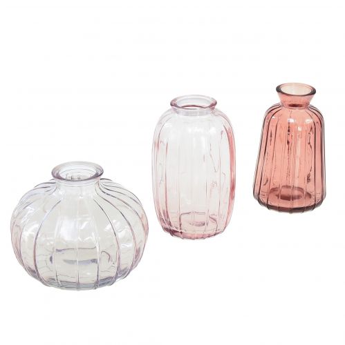 Floristik24 Minivasen Glas Deko Vasen Blumenvasen H8,5–11cm 3er-Set