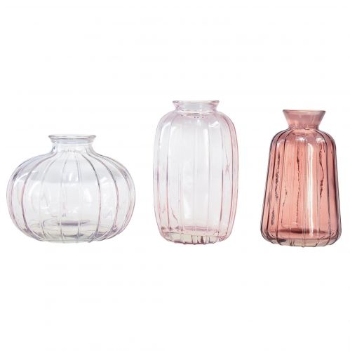 Floristik24 Minivasen Glas Deko Vasen Blumenvasen H8,5–11cm 3er-Set