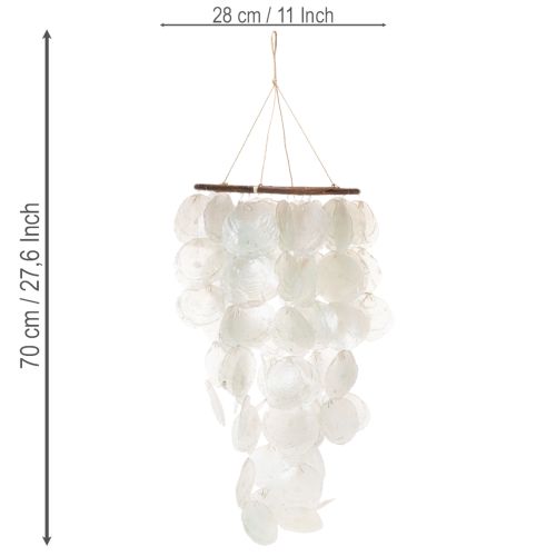 Capiz-Muschel-Windspiel rund 70 cm Länge in Grün für Balkon und Garten | Floristik24.at
