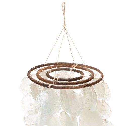 Capiz-Muschel-Windspiel rund 70 cm Länge in Grün für Balkon und Garten | Floristik24.at