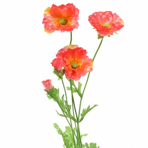 Floristik24 Mohnblume künstlich Rosa, Gelb Klatschmohn Seidenblume 67cm