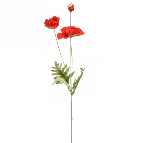 Artikel Mohnblume Deko Gartenblume mit 3 Blüten Rot L70cm