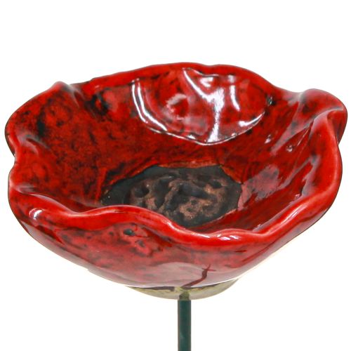 Floristik24 Mohnblume Keramik Deko Blumenstecker Mohn Rot 5cm 8 St