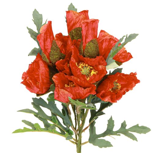 Artikel Mohnblumen Deko Mohn künstlich Rot 45cm Bund mit 3 St