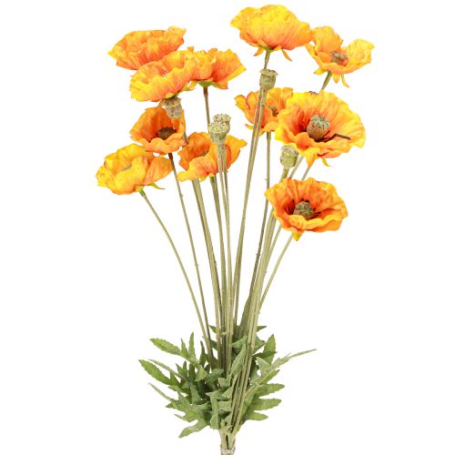 Mohnblumen Deko Kunstblumenstrauß Orange 78cm 6St