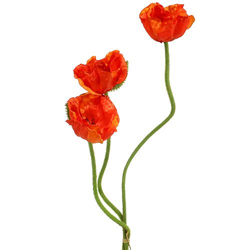 Artikel Mohnblumen künstlich Orange 58cm - 74cm 3St