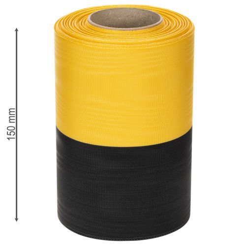 Moiré Kranzband 150 mm Gelb-Schwarz aus Taft für Dekoration und Trauerkränze – 25 m Rolle | Floristik24.at