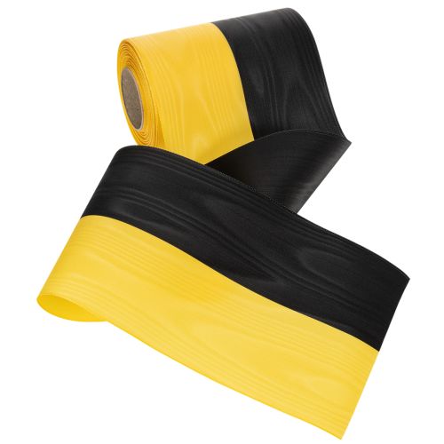 Moiré Kranzband 150 mm Gelb-Schwarz aus Taft für Dekoration und Trauerkränze – 25 m Rolle | Floristik24.at