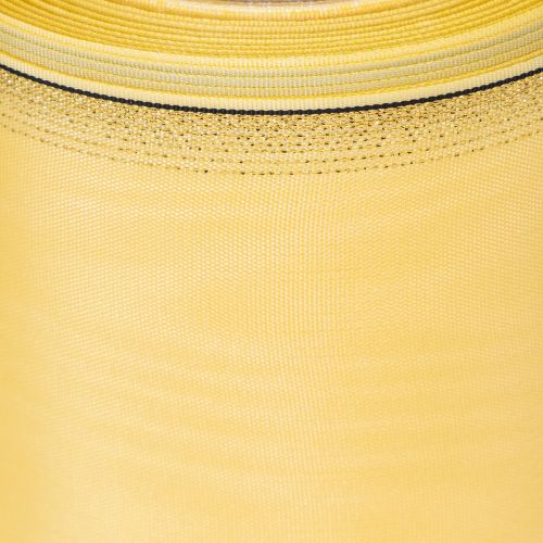 Artikel Moiré Kranzband Gelb mit Goldverzierung 125mm 25m - Hochwertiges Trauerband Dekoband Schleifenband