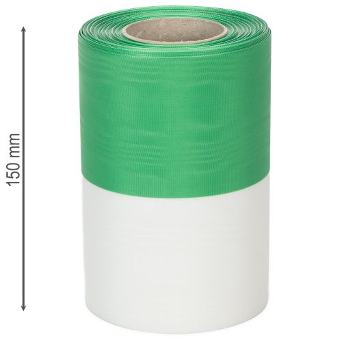 Artikel Moiré Kranzband Taft 150mm Grün-Weiß 25m Dekorationsband