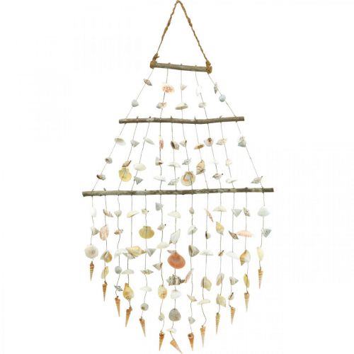 Floristik24 Muschelkette Wanddeko Muscheln Deko Maritim L80cm