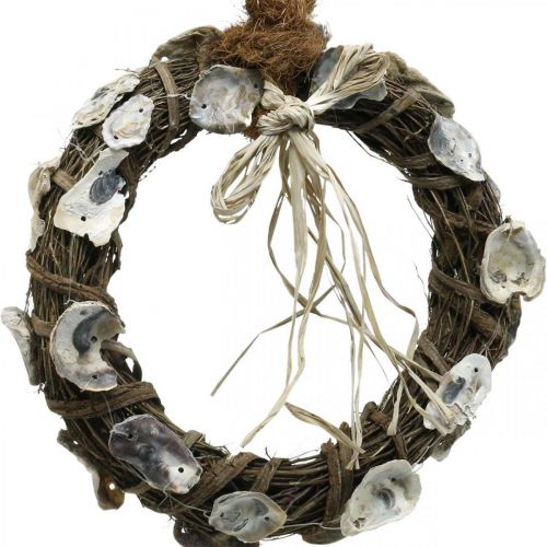 Floristik24 Muschelkranz, Deko Kranz Rebenholz, Naturmuscheln Ø30cm