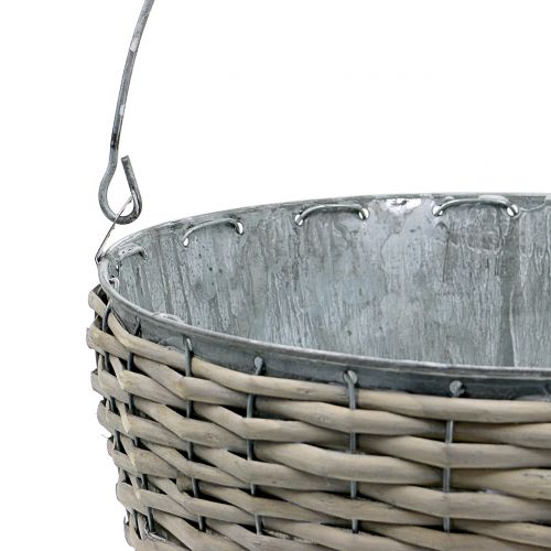 Zink-Eimer mit Korbgeflecht Ø32cm H27,5cm