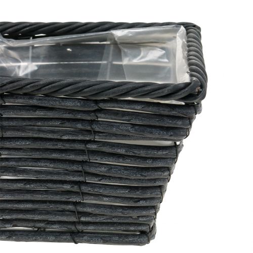 Floristik24 Pflanzkasten Rattan-Optik Anthrazit 52cm x 16cm H13cm