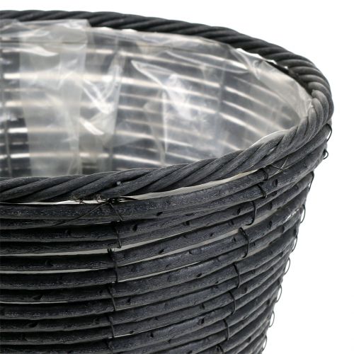Floristik24 Pflanztopf Rattan-Optik Anthrazit Ø30cm H24cm