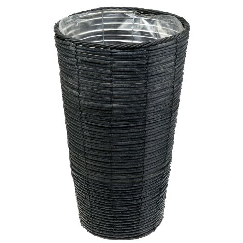 Floristik24 Pflanztopf Rattan-Optik Anthrazit Ø30cm H50cm