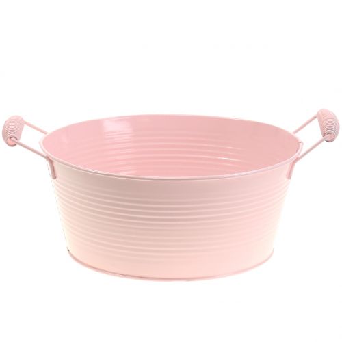 Floristik24 Zinkschale Pastellfarben mit Henkel Ø22cm H9,5cm 3St