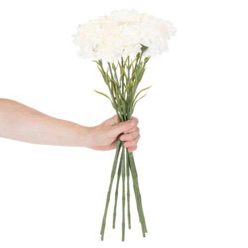 Künstliche Nelke Weiß 56cm aus Kunststoff und Seidenstoff 8er Set | Floristik24.at