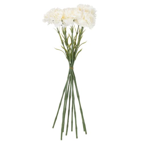 Künstliche Nelke Weiß 56cm aus Kunststoff und Seidenstoff 8er Set | Floristik24.at