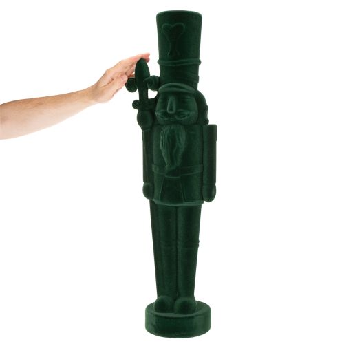 Nussknacker Figur 77 cm Grün Beflockt Weihnachtsdekoration Innenbereich | Floristik24.at