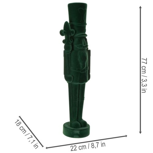 Nussknacker Figur 77 cm Grün Beflockt Weihnachtsdekoration Innenbereich | Floristik24.at