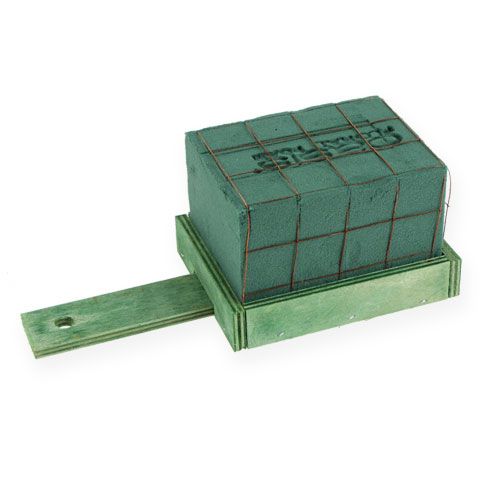 Floristik24 Steckschaum Ziegel mit Holzunterlage 21cm x 9cm x 8cm 8 St