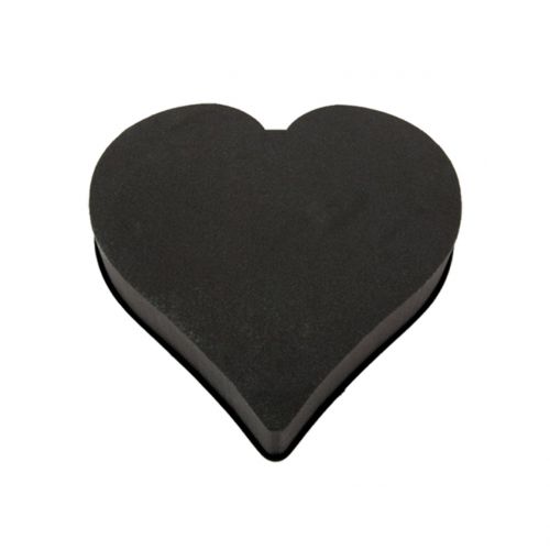 Floristik24 Steckschaum Herz Steckmasse Schwarz 28cm x 30cm x 5cm 2St