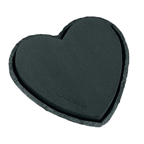 Floristik24 Steckschaum Herz Schwarz 25,5cm 2 St