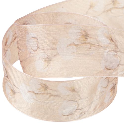 Artikel Organzaband Baumwollblüten Dekoband Rosa 40mm 15m