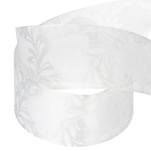 Organzaband Dekorband Herzen 40mm x 15m Creme | Floristik24.at