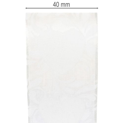 Artikel Organzaband Dekorband Herzen 40mm x 15m Creme