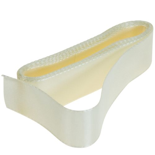 Floristik24 Dekoband Geschenkband Creme Band Webkante 25mm 3m
