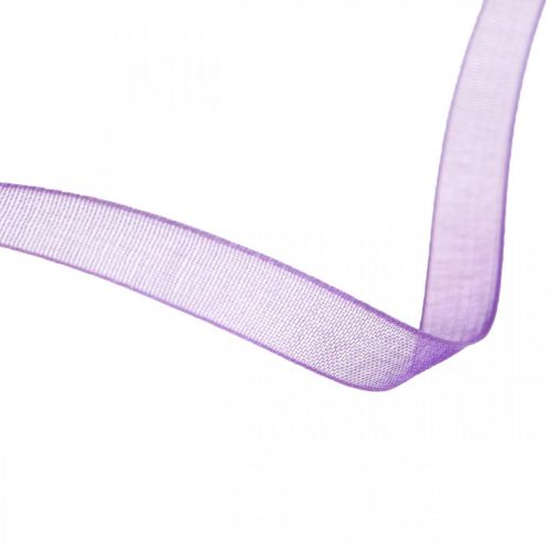 Floristik24 Organzaband mit Webkante, Seidenband, Zierband Lila 7mm 50m