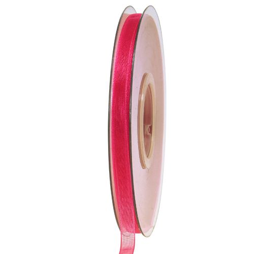 Floristik24 Organzaband Geschenkband Pink Band Webkante 6mm 50m