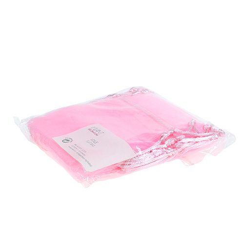Floristik24 Organzabeutel Rosa 12x9cm 10St