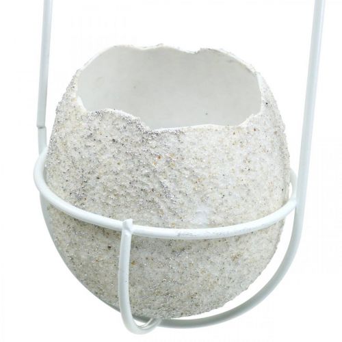 Artikel Osterdeko zum Hängen, Eierschale zum Bepflanzen, Frühlingsdeko Schwarz/Weiß H24cm 4 St