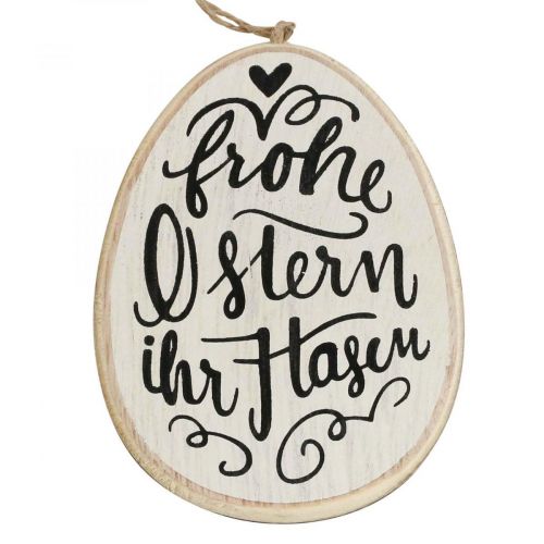 Floristik24 Ostereier Holz Geschenkanhänger Frohe Ostern 11,5×8cm 12St