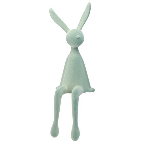Floristik24 Osterhase Kantenhocker Hase sitzend – 2. Wahl – beflockt Graugrün 56cm