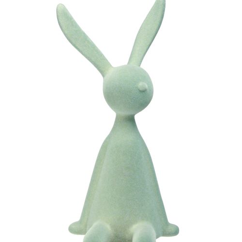 Floristik24 Osterhase Kantenhocker Hase sitzend – 2. Wahl – beflockt Graugrün 56cm