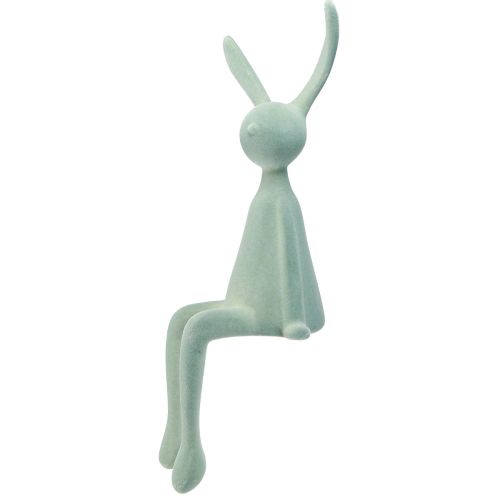 Floristik24 Osterhase Kantenhocker Hase sitzend – 2. Wahl – beflockt Graugrün 56cm