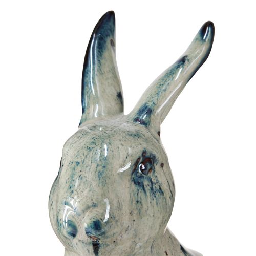 Artikel Osterhase Keramik Beige Blau Glasiert 18x11x25,5cm