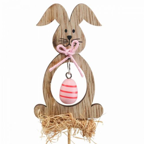 Artikel Osterhase Holz, Blumenstecker Ostern, Hasenstecker 8,5cm 12St