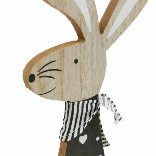 Floristik24 Osterhase Schwarz Weiß Aufsteller Osterdeko Holz Hase Figur 2er-Set