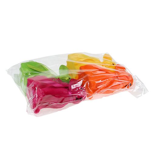 Floristik24 Osterhase bunt sort. 15cm beflockt 4St