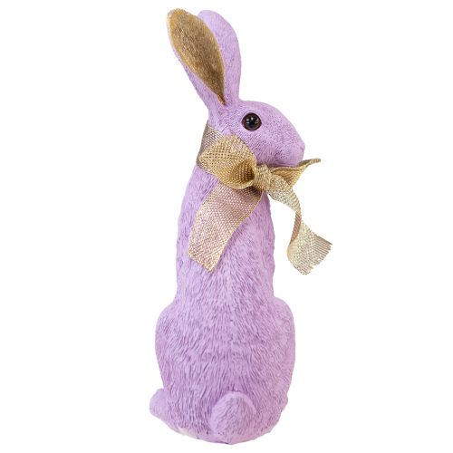 Floristik24 Osterhasen Deko Lila Gold Hase Sitzend Dekofigur H25cm