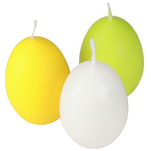 Floristik24 Osterkerzen Eierkerzen Grün Orange Weiß H6cm Ø2,5cm 30St
