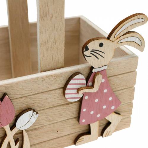Floristik24 Osterkorb mit Hasen Osterdeko zum Hängen Osternest Frühlingsdeko 2St
