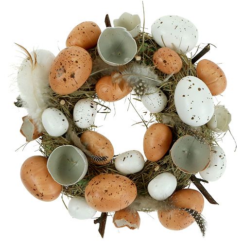 Osterkranz mit Eiern Ø24cm Natur, Weiß