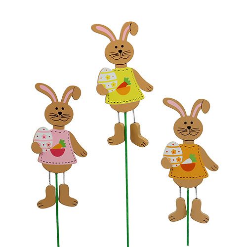 Artikel Osterstecker Hasen mit Ei 12cm L29cm 15St